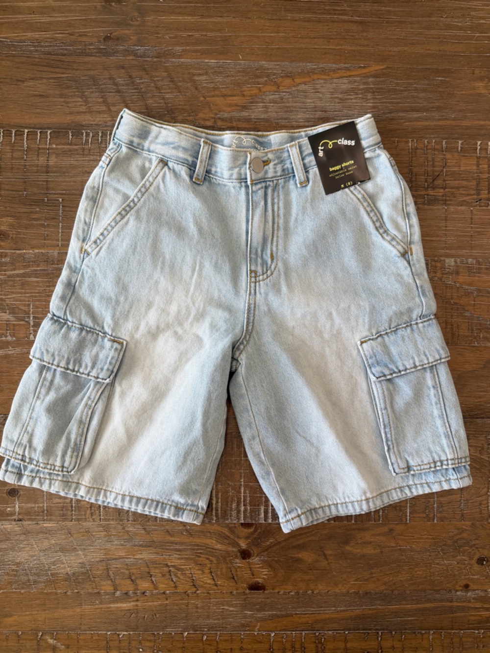 art class Light Blue Cargo Denim Shorts 90s